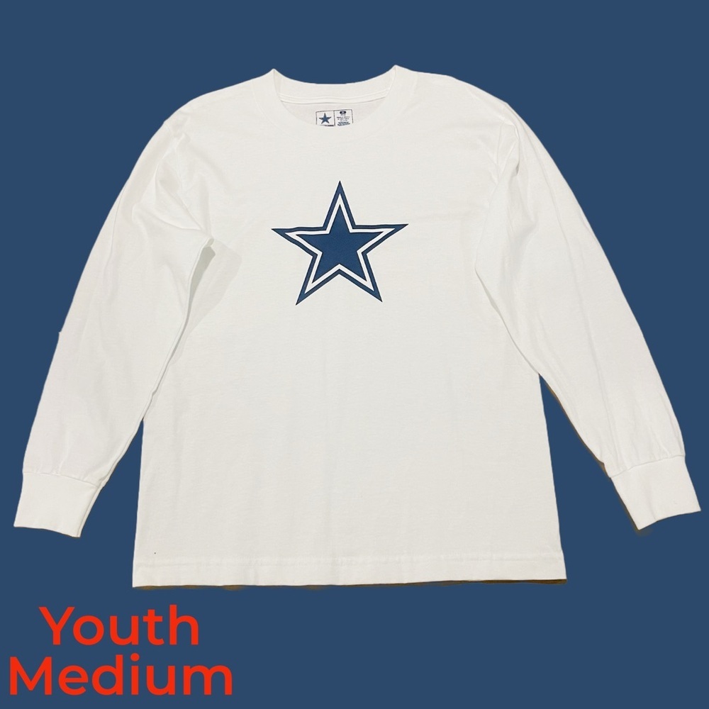 NFL Dallas Cowboys Long Sleeve Youth Logo Premier T-Shirt Size Medium 10/12